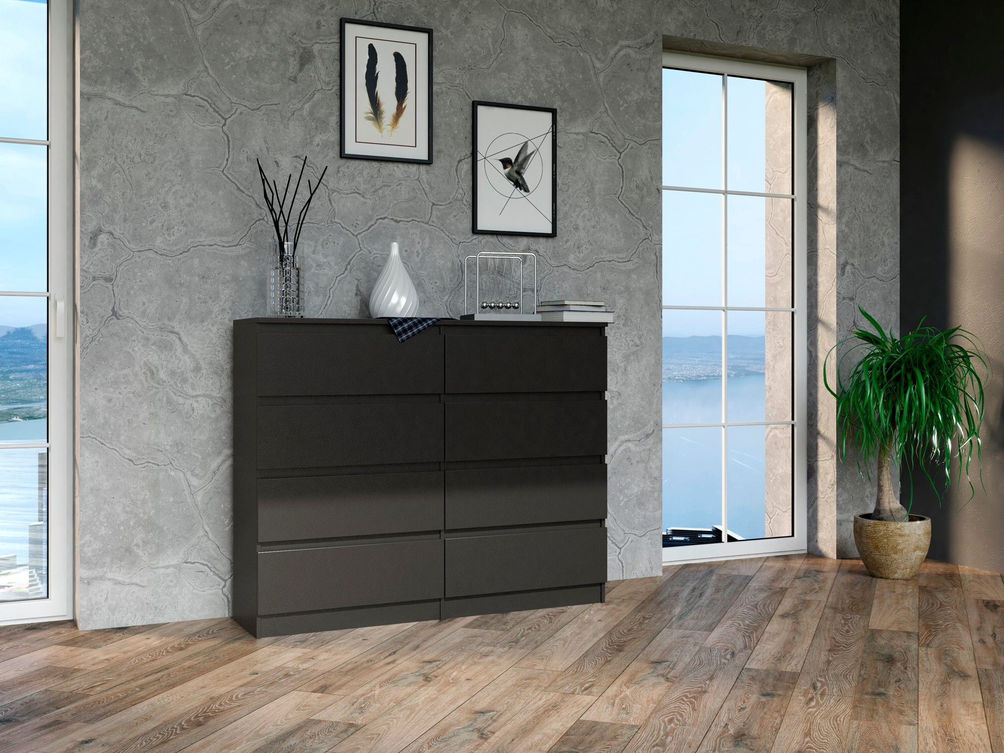 Komoda Elbvelu 101 (Crno)