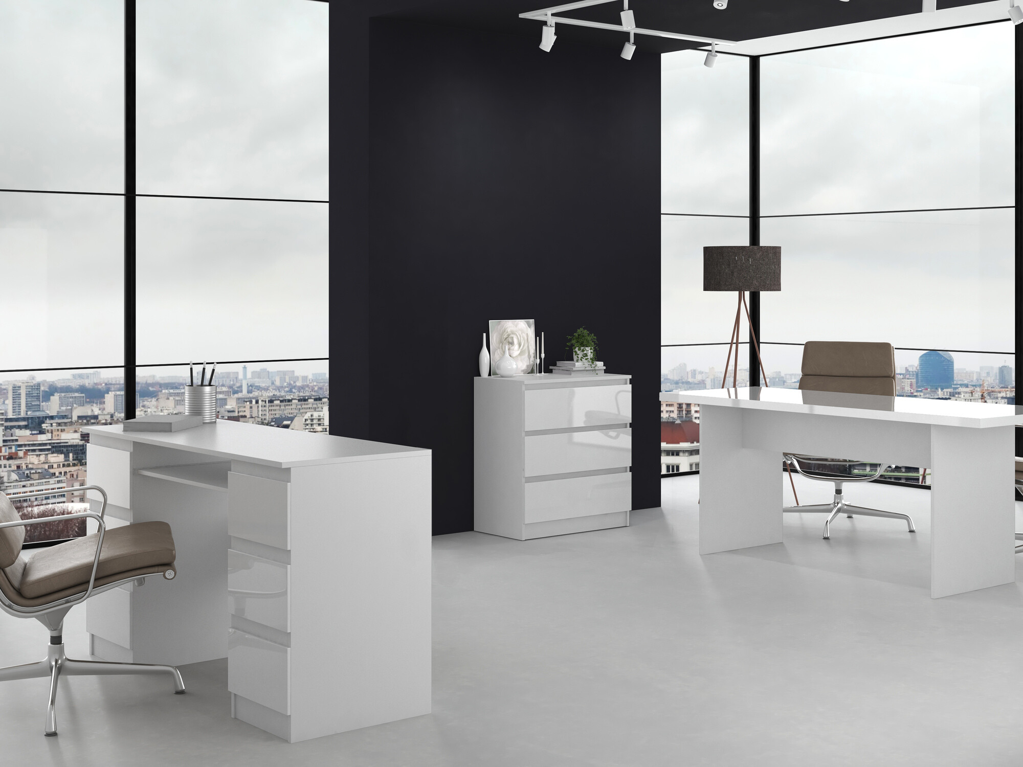 Komoda Elbvelu 106 (Sjajno belo)