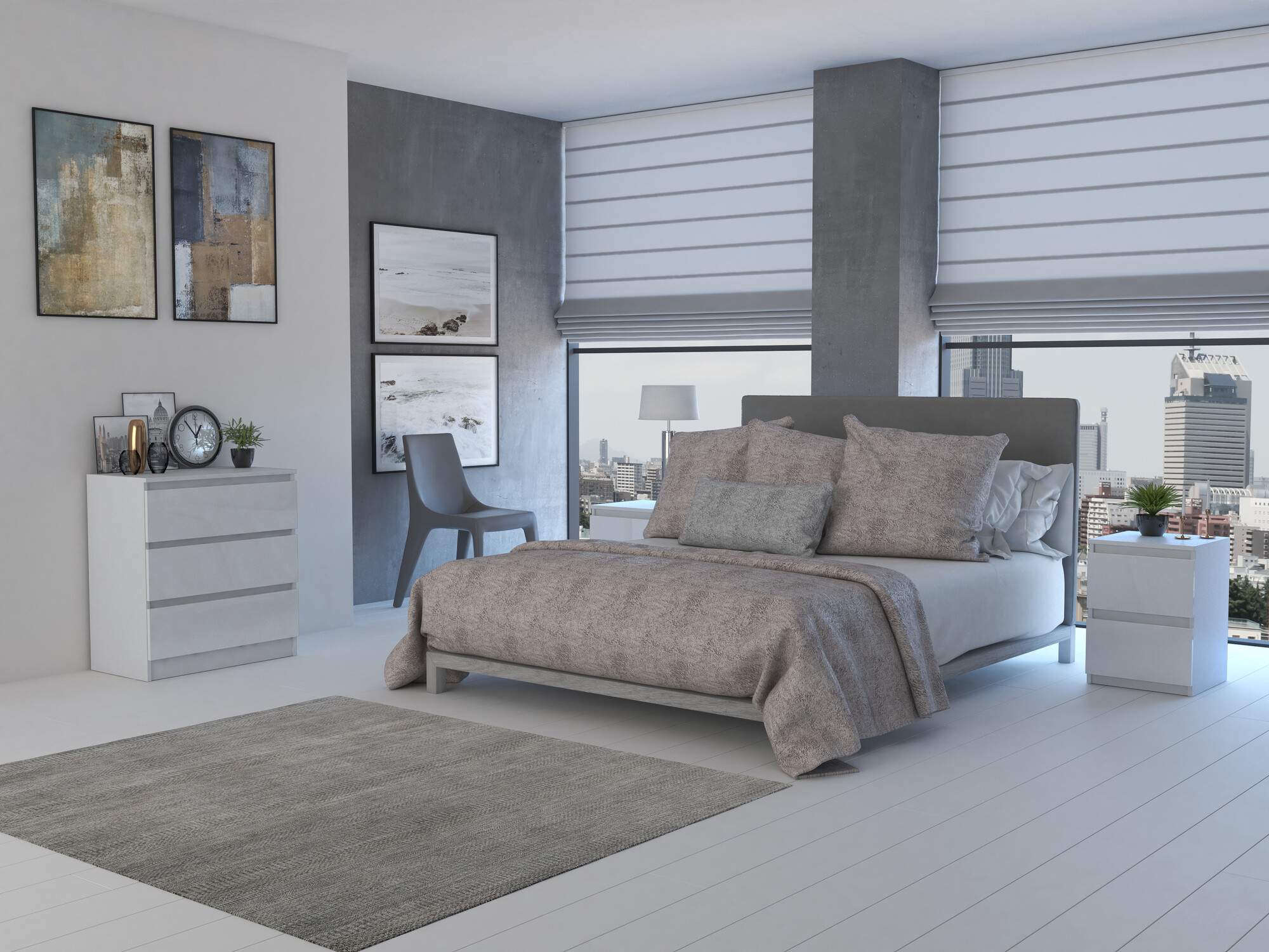 Komoda Elbvelu 106 (Sjajno belo)