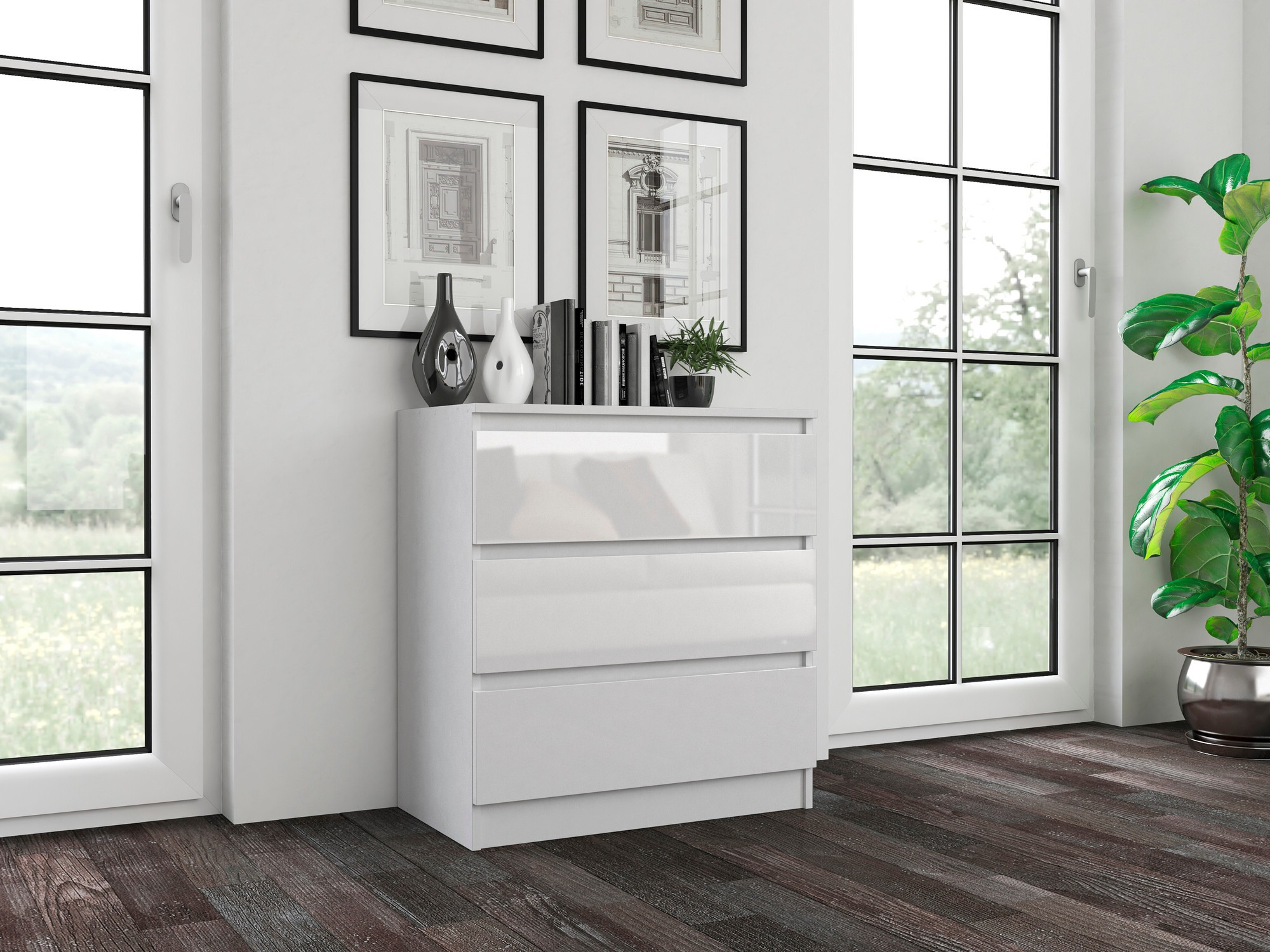 Komoda Elbvelu 106 (Sjajno belo)