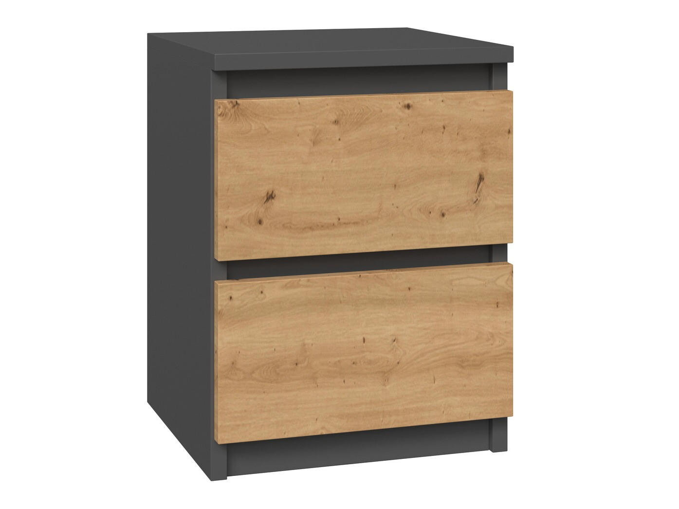 Noćni ormarić Elbvelu 107 (Antricit (ugalj) + Zanatski hrast)