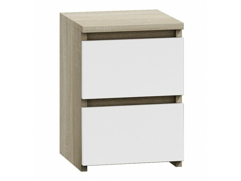 Noćni ormarić Elbvelu 107 (Belo + Sonoma hrast)