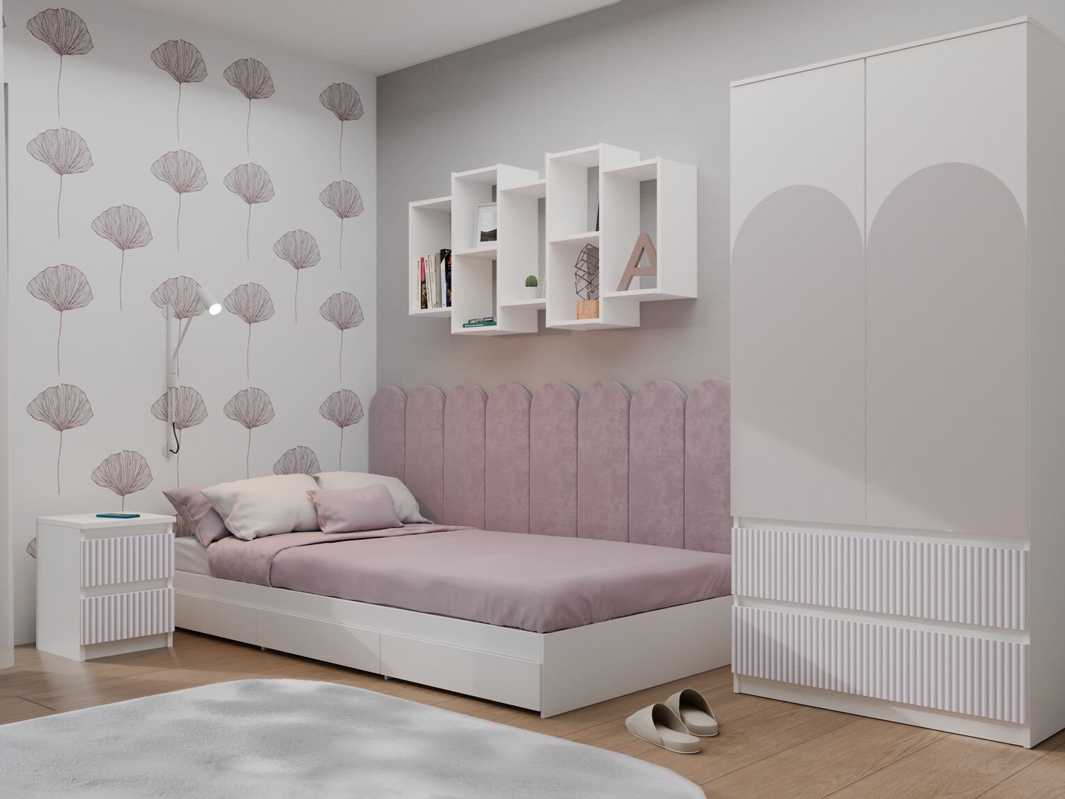 Noćni ormarić Mortore 103 (Roza)