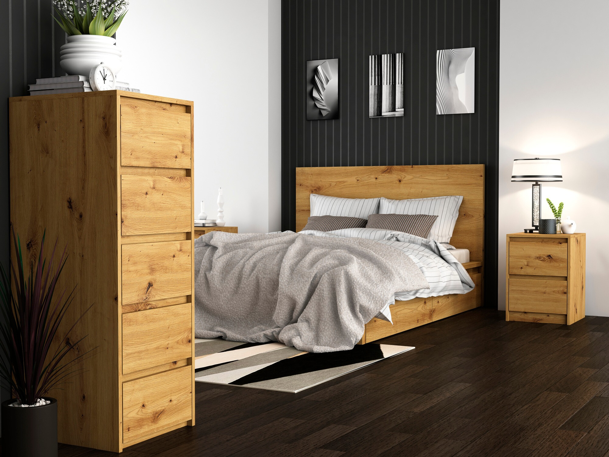 Noćni ormarić Mandeville 187 (Zanatski hrast)