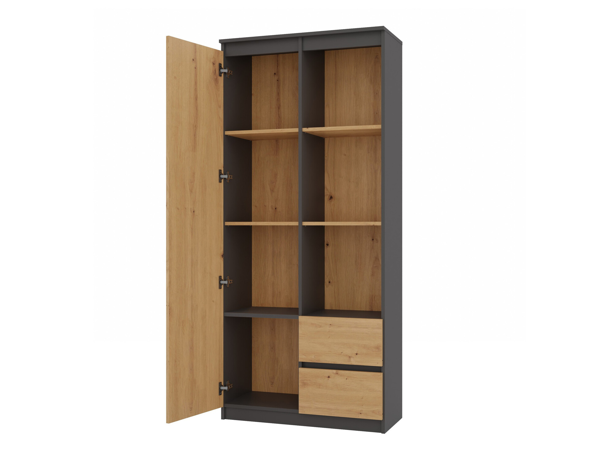 Polica Mandeville 182 (Antracit + Artisan hrast)