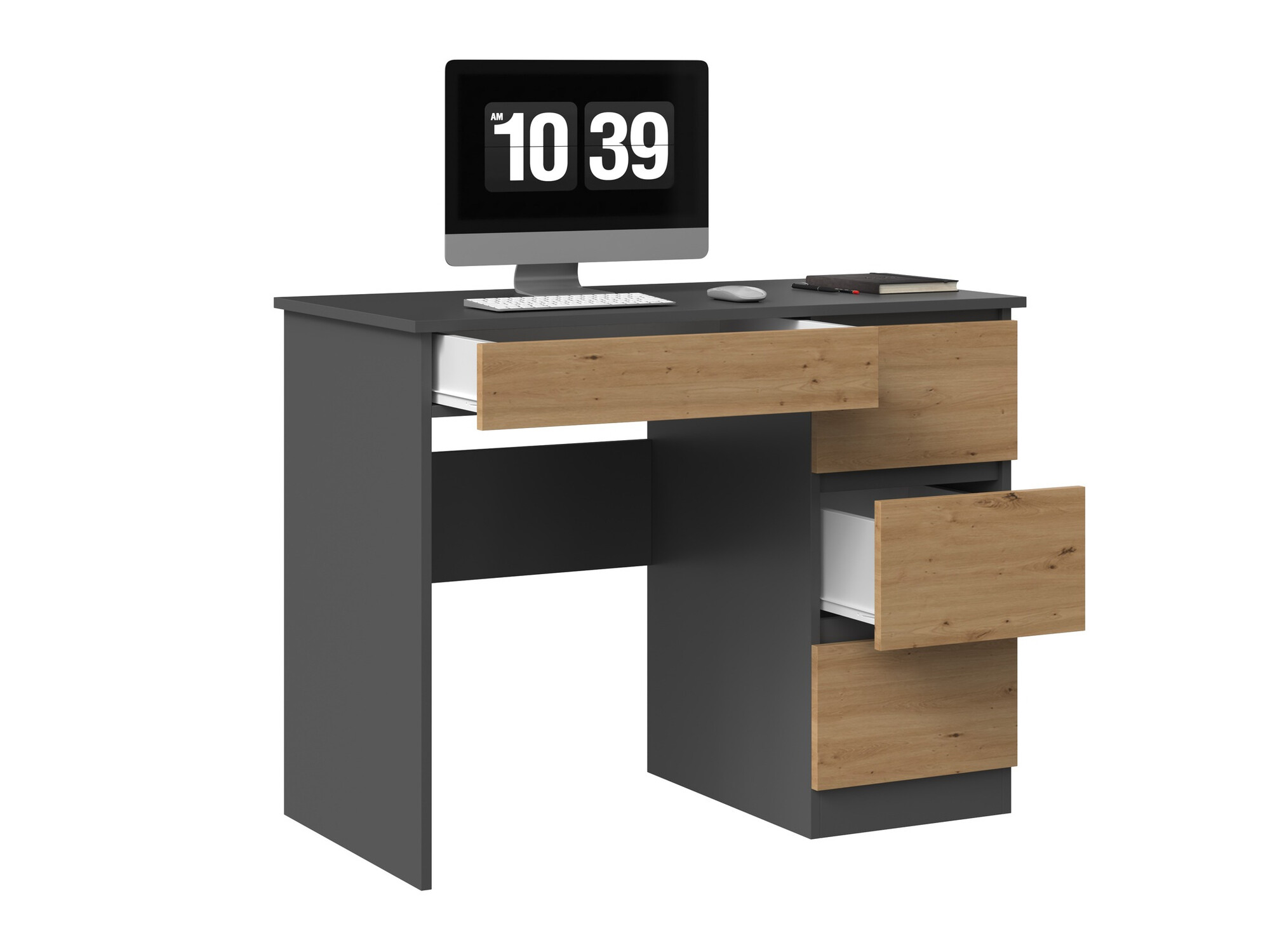 Kancelarijski sto Elbvelu 108 (Antracit + Artisan hrast)