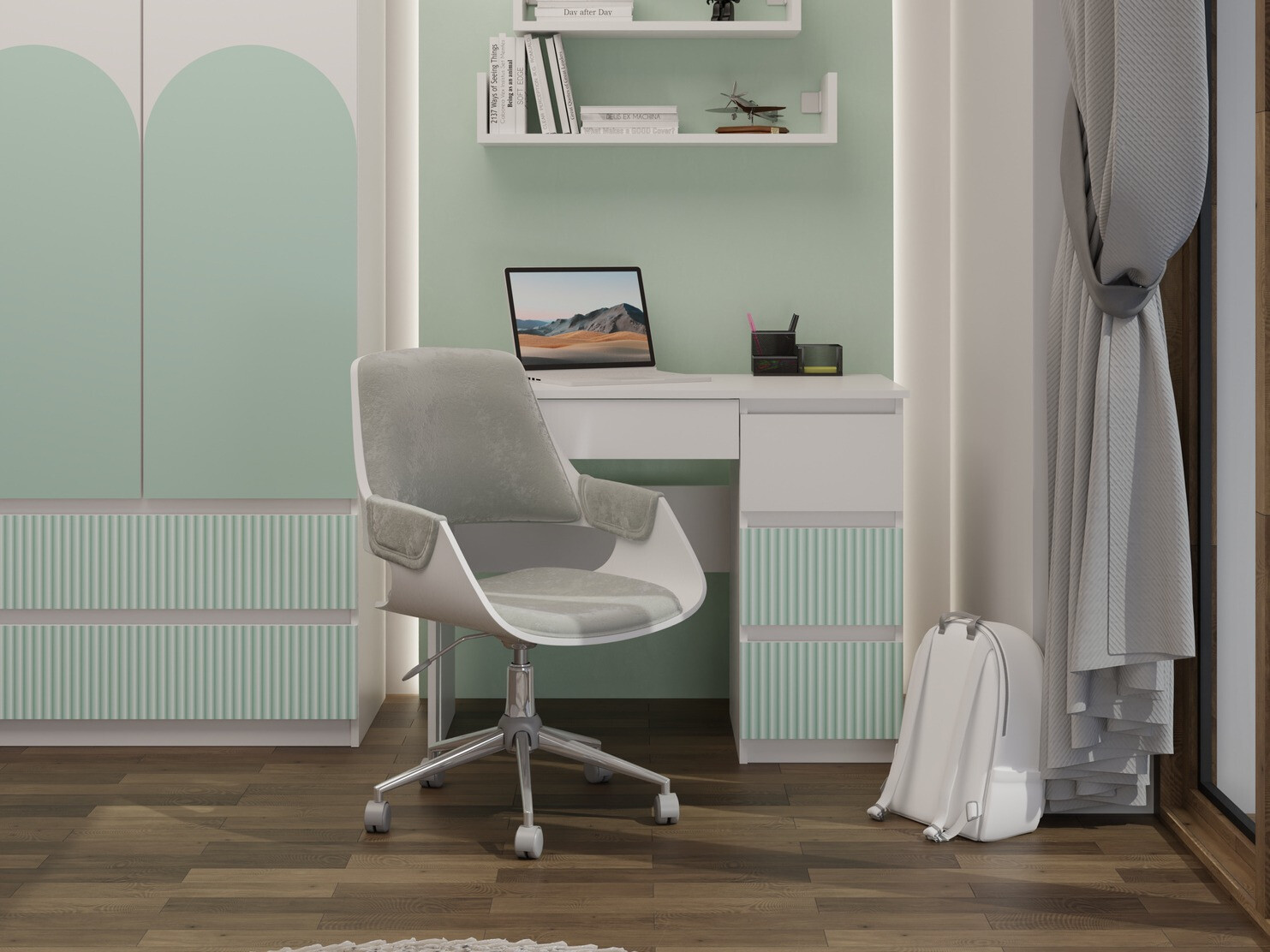 Kancelarijski sto Mortore 104 (Svetla menta)