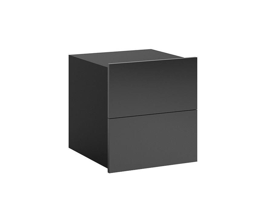 Noćni ormarić Tivdalu 127 (Crno + Crna visoki sjaj)