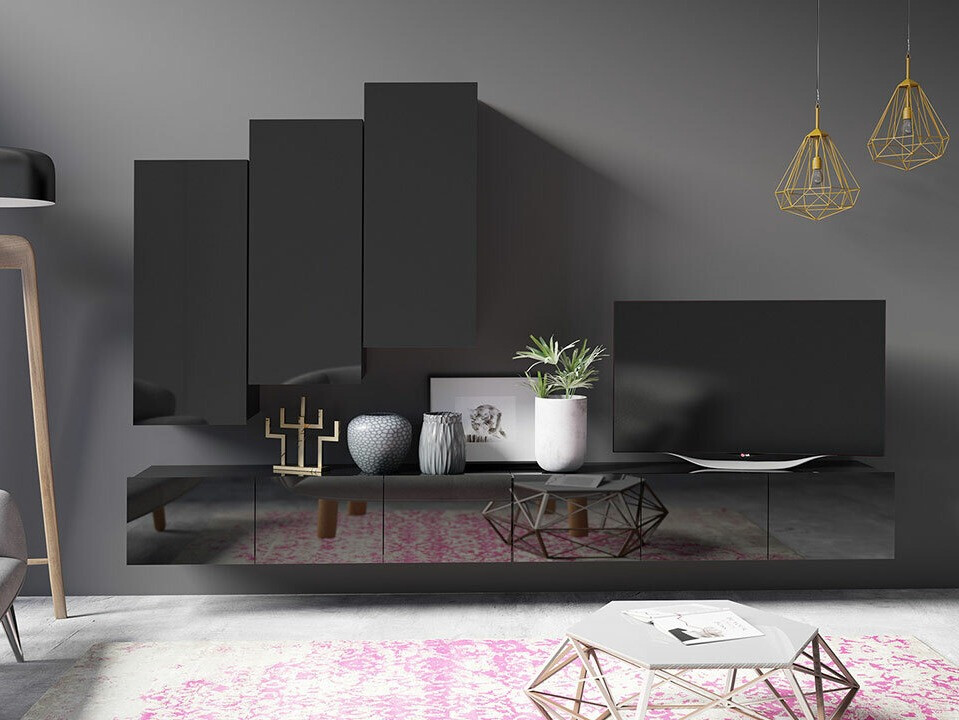 Set za dnevnu sobu Tivdalu 131 (Crno)