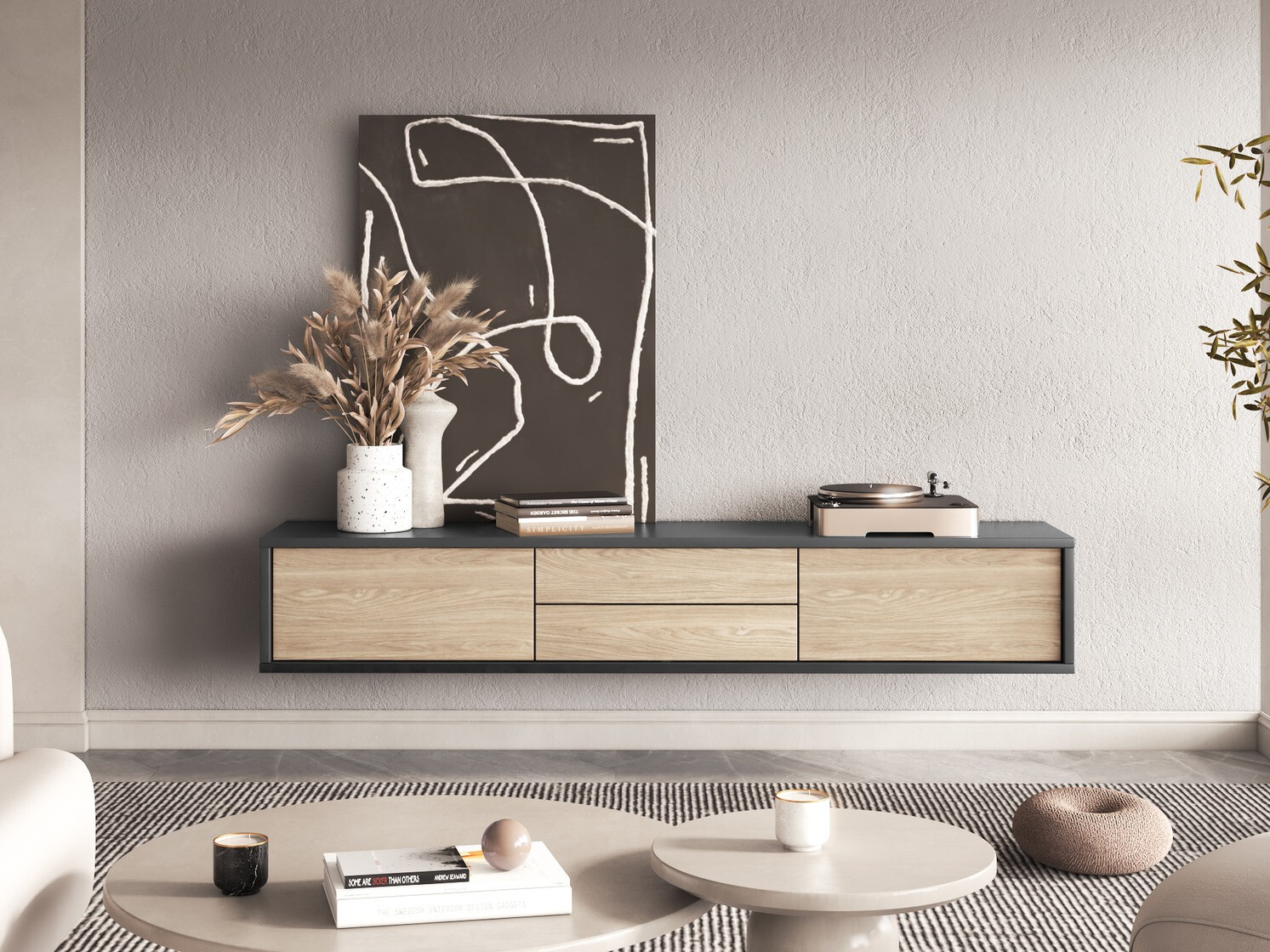 TV sto Austin 325 (Antricit (ugalj) + Hrast)