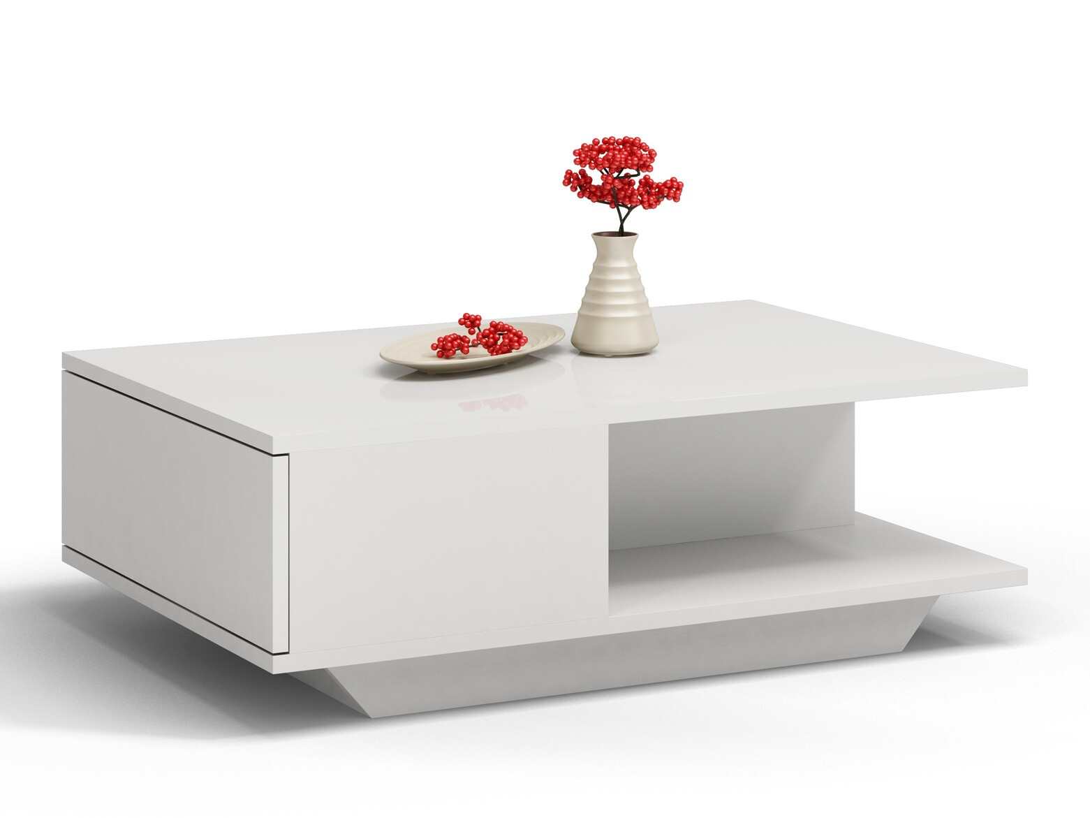 Stočić za kafu Mandeville 205 (Belo + Sjajno belo)