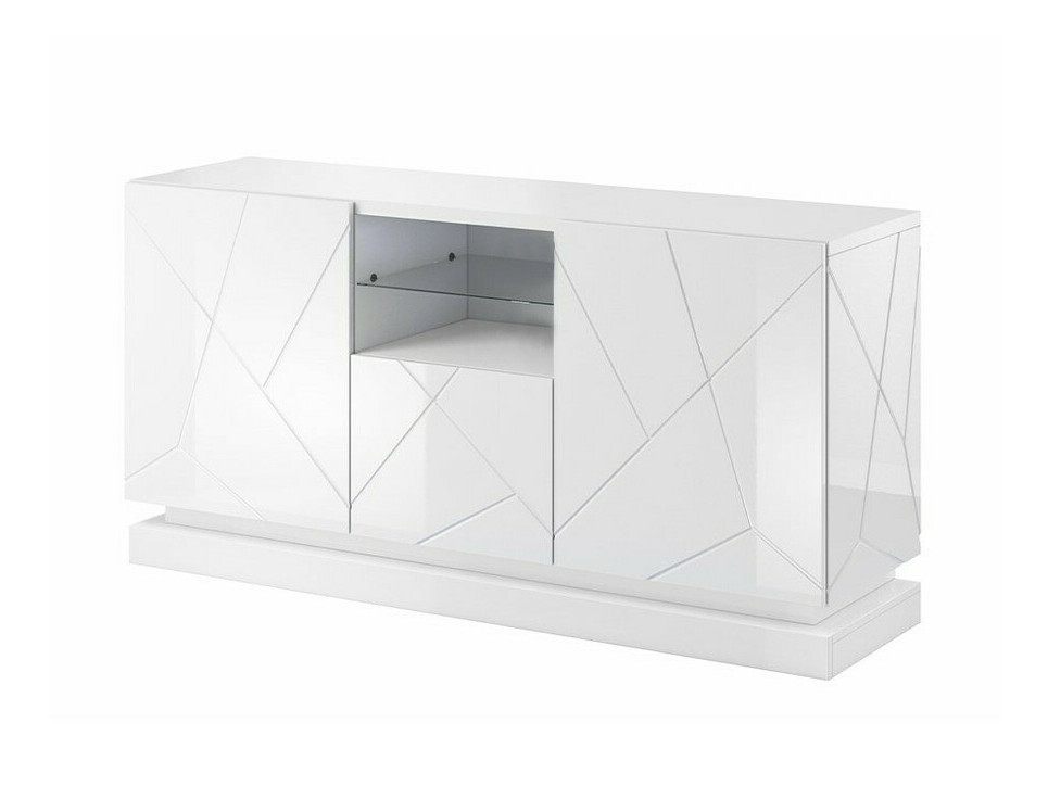 Ormarić Charlotte 186 (Belo + Sjajno belo)