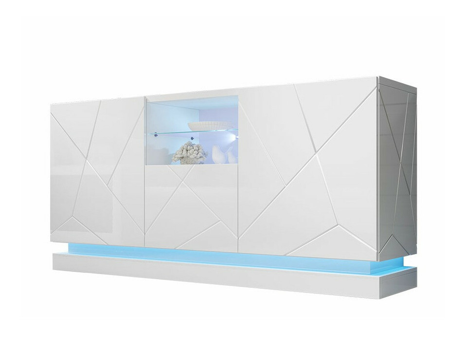 Ormarić Charlotte 186 (Belo + Sjajno belo)