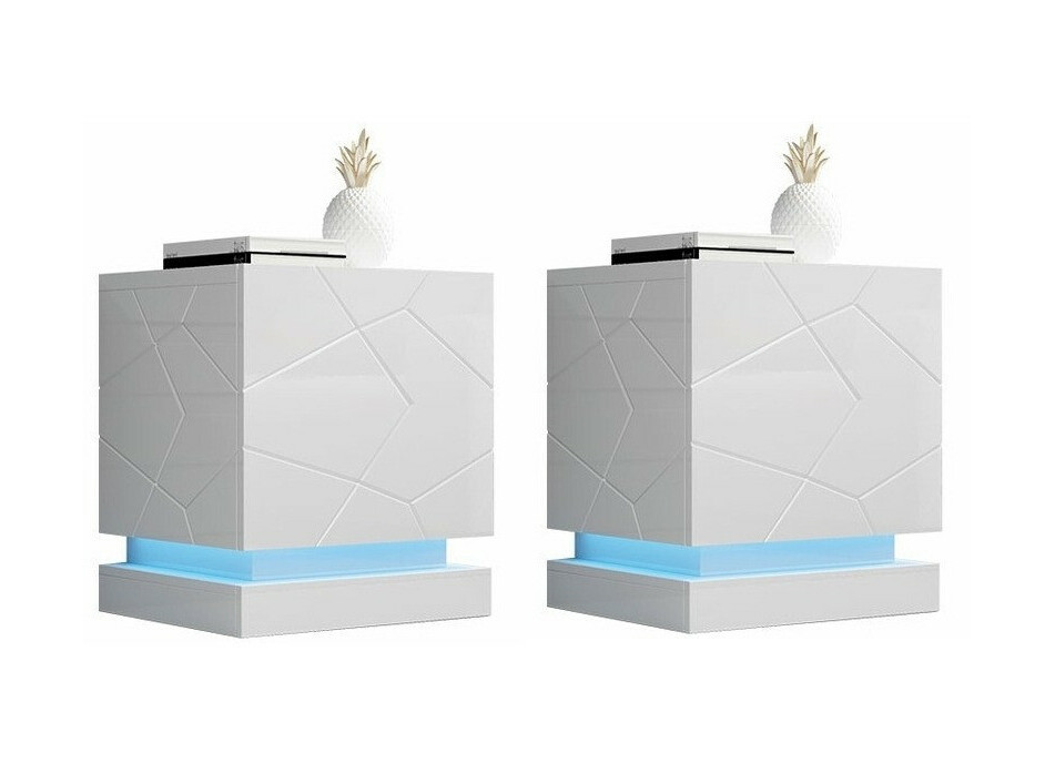 Set noćnih ormarića Charlotte 187 (Belo + Sjajno belo)