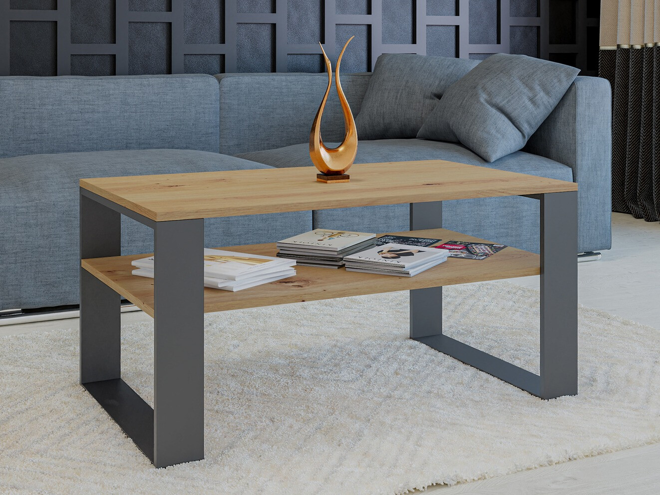 Stočić za kafu Mandeville 208 (Zanatski hrast + Antricit (ugalj))