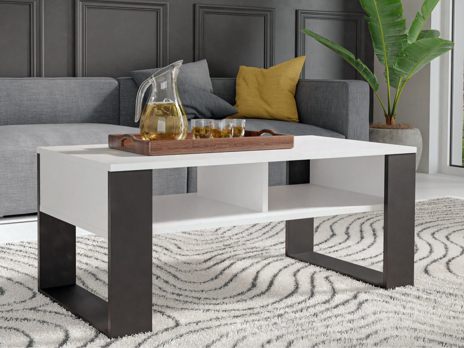 Stočić za kafu Mandeville 209 (Belo + Crno)