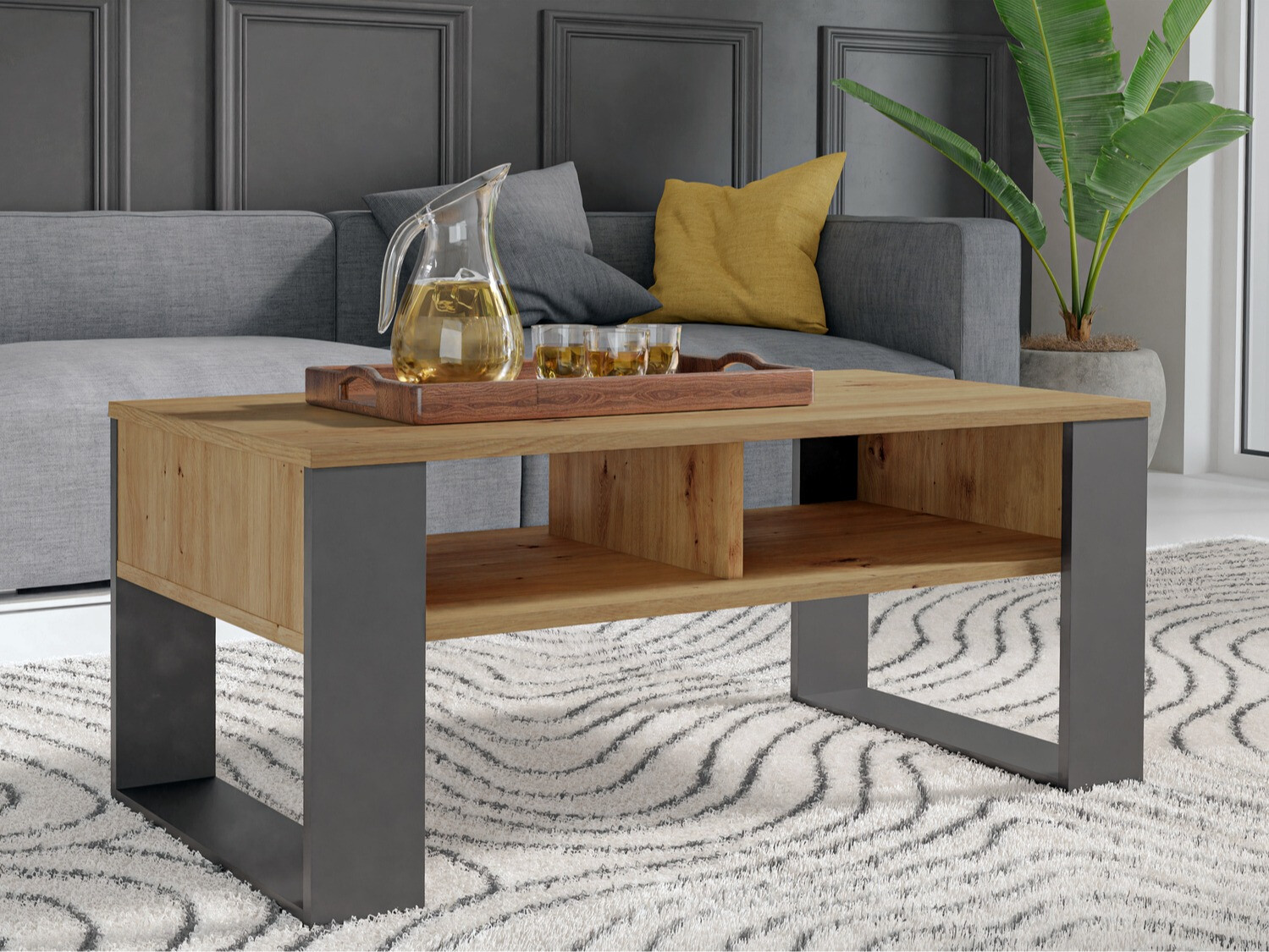 Stočić za kafu Mandeville 209 (Zanatski hrast + Antricit (ugalj))