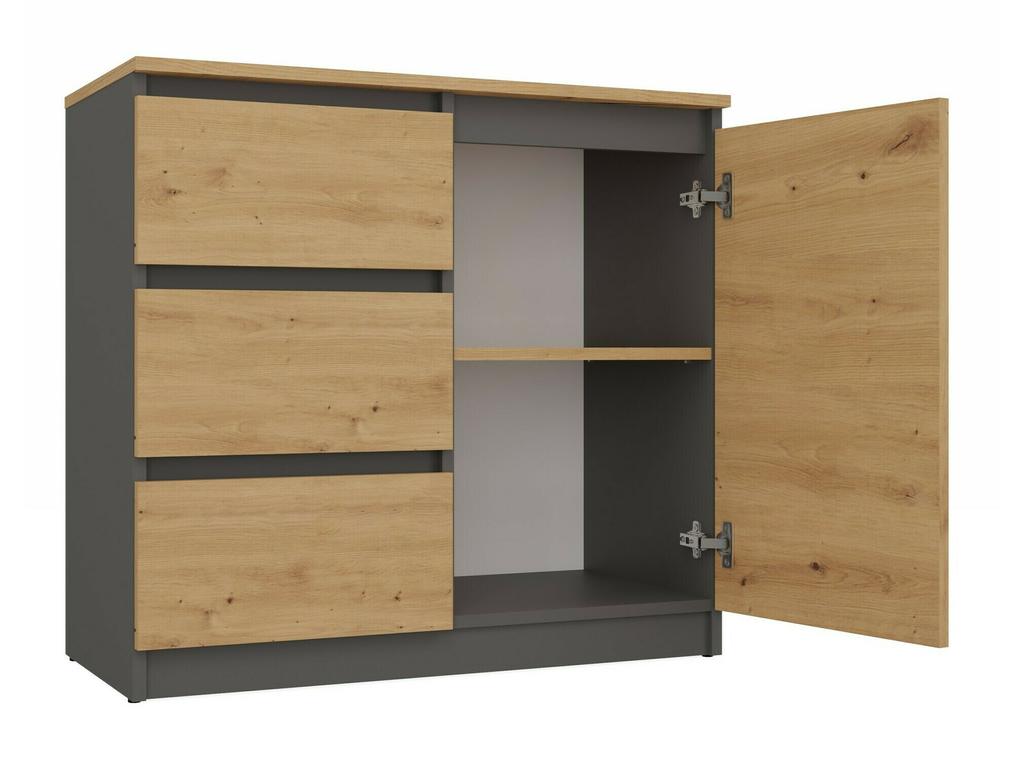 Komoda Elbvelu 109 (Antracit + Artisan hrast)