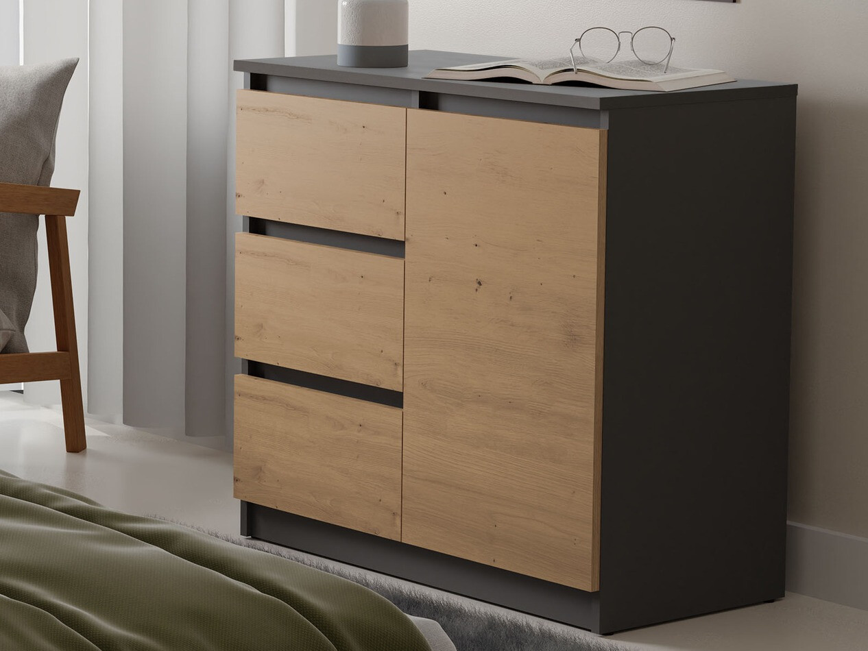 Komoda Elbvelu 110 (Antricit (ugalj) + Zanatski hrast)