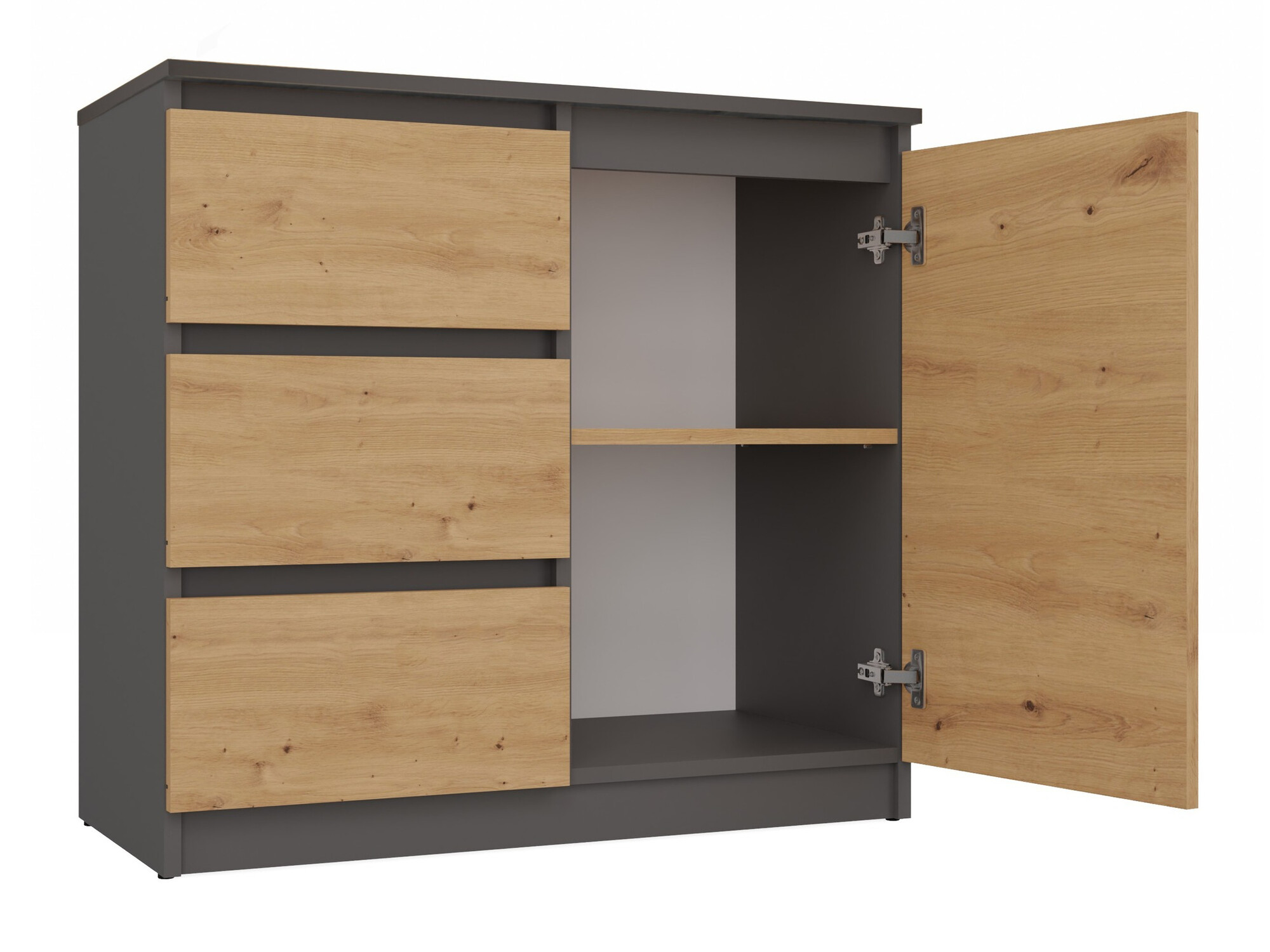 Komoda Elbvelu 110 (Antricit (ugalj) + Zanatski hrast)