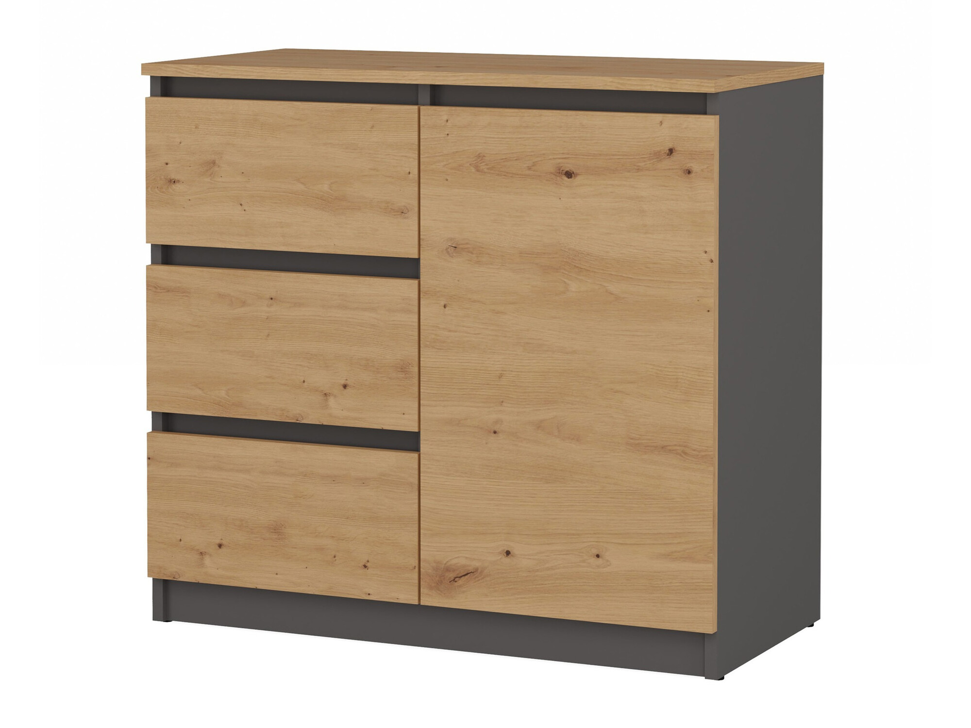 Komoda Elbvelu 110 (Zanatski hrast + Antricit (ugalj))