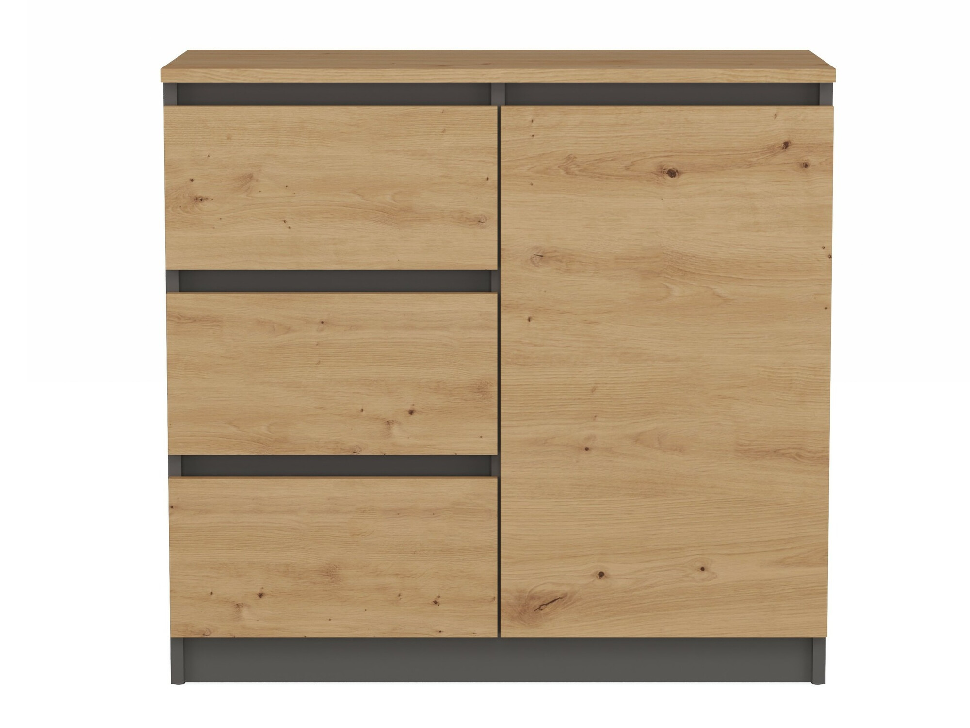 Komoda Elbvelu 110 (Zanatski hrast + Antricit (ugalj))