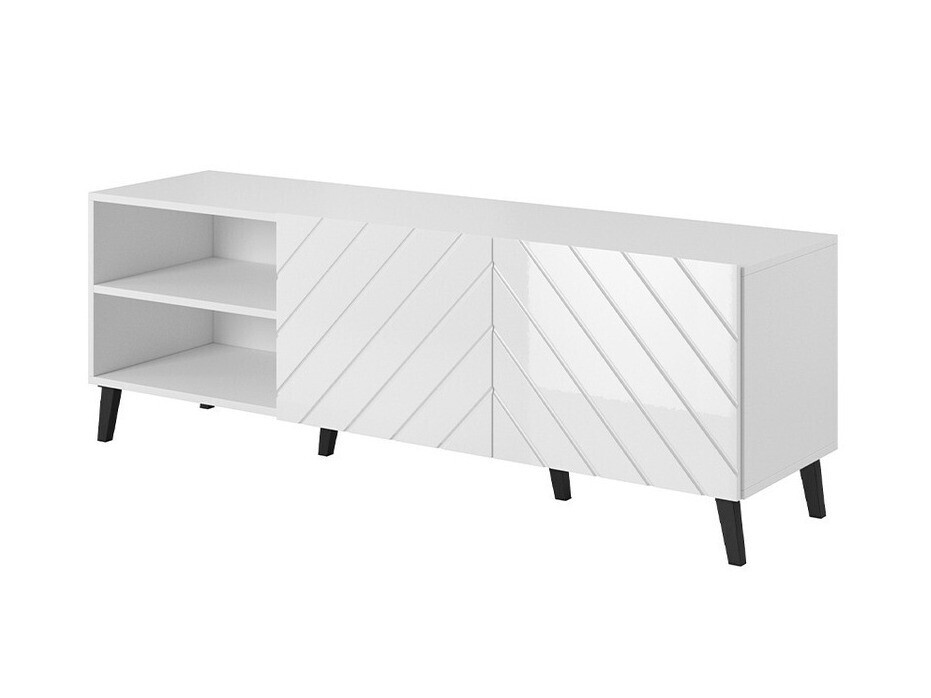TV komoda Charlotte 144 (Belo + Sjajno belo)