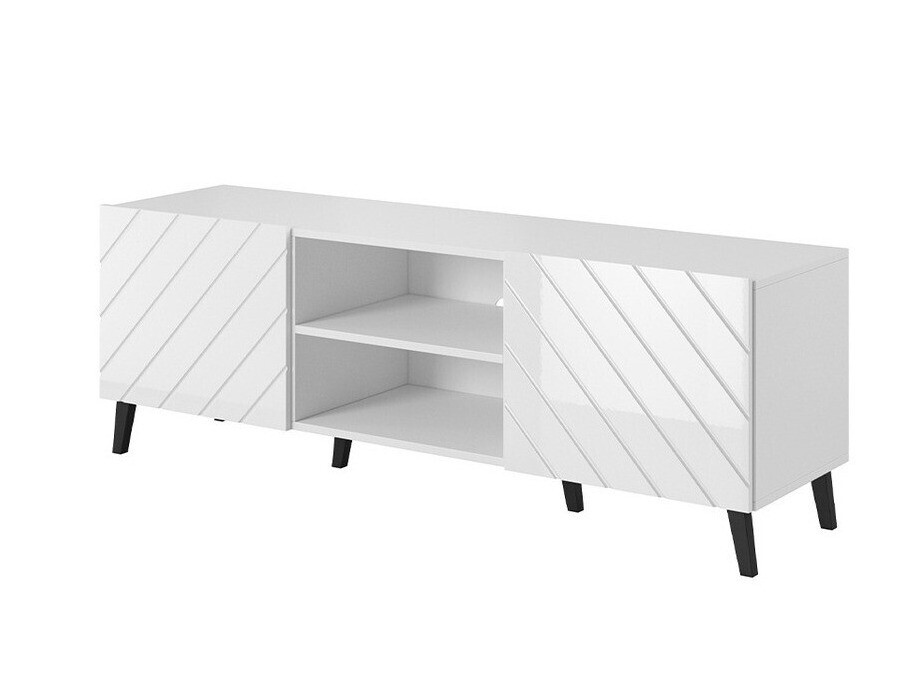 TV komoda Charlotte 144 (Belo + Sjajno belo)
