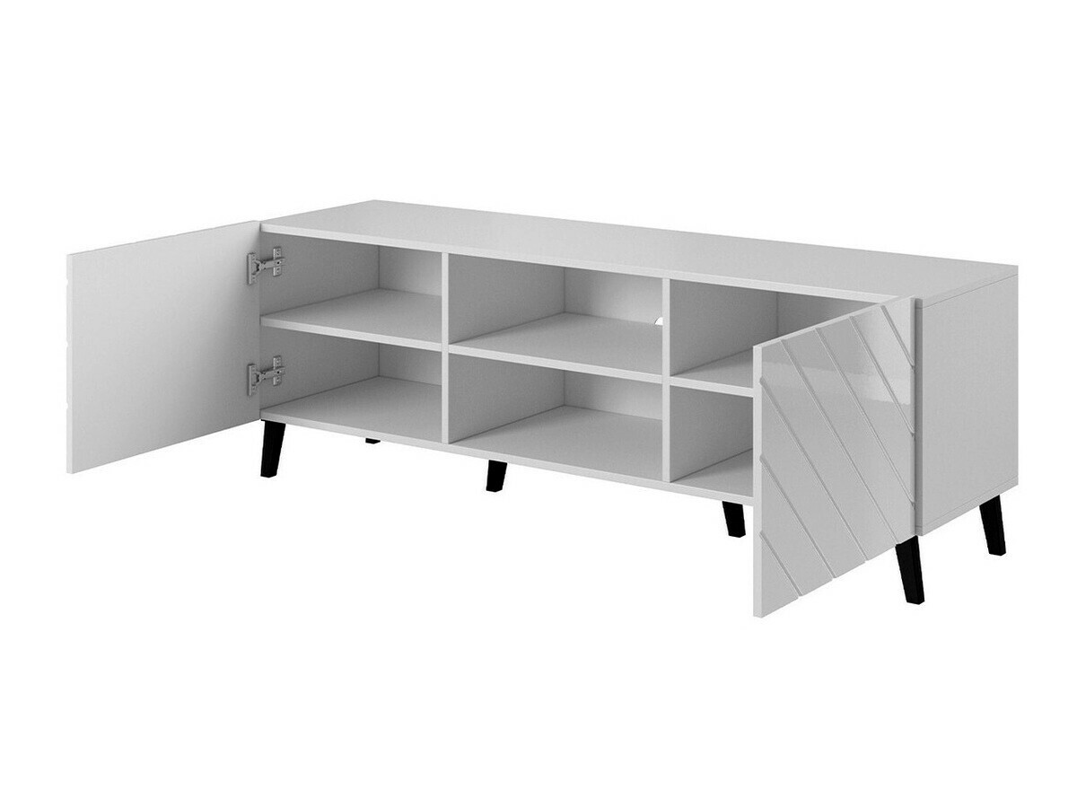 TV komoda Charlotte 144 (Crno + Sjajno crna)