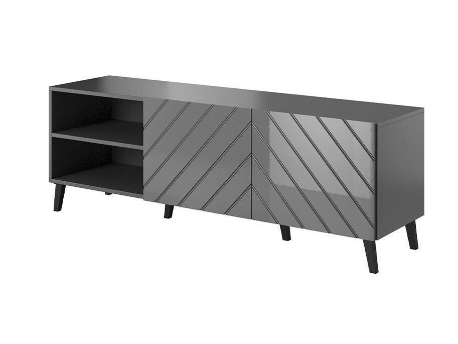 TV komoda Charlotte 144 (Grafit + Sjajni grafit)