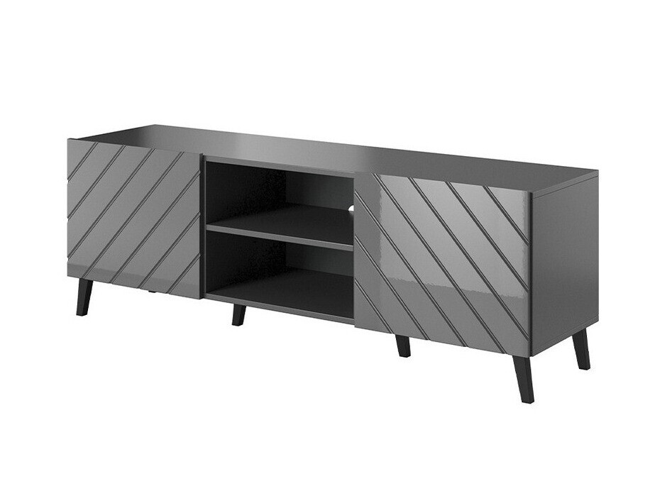 TV komoda Charlotte 144 (Grafit + Sjajni grafit)
