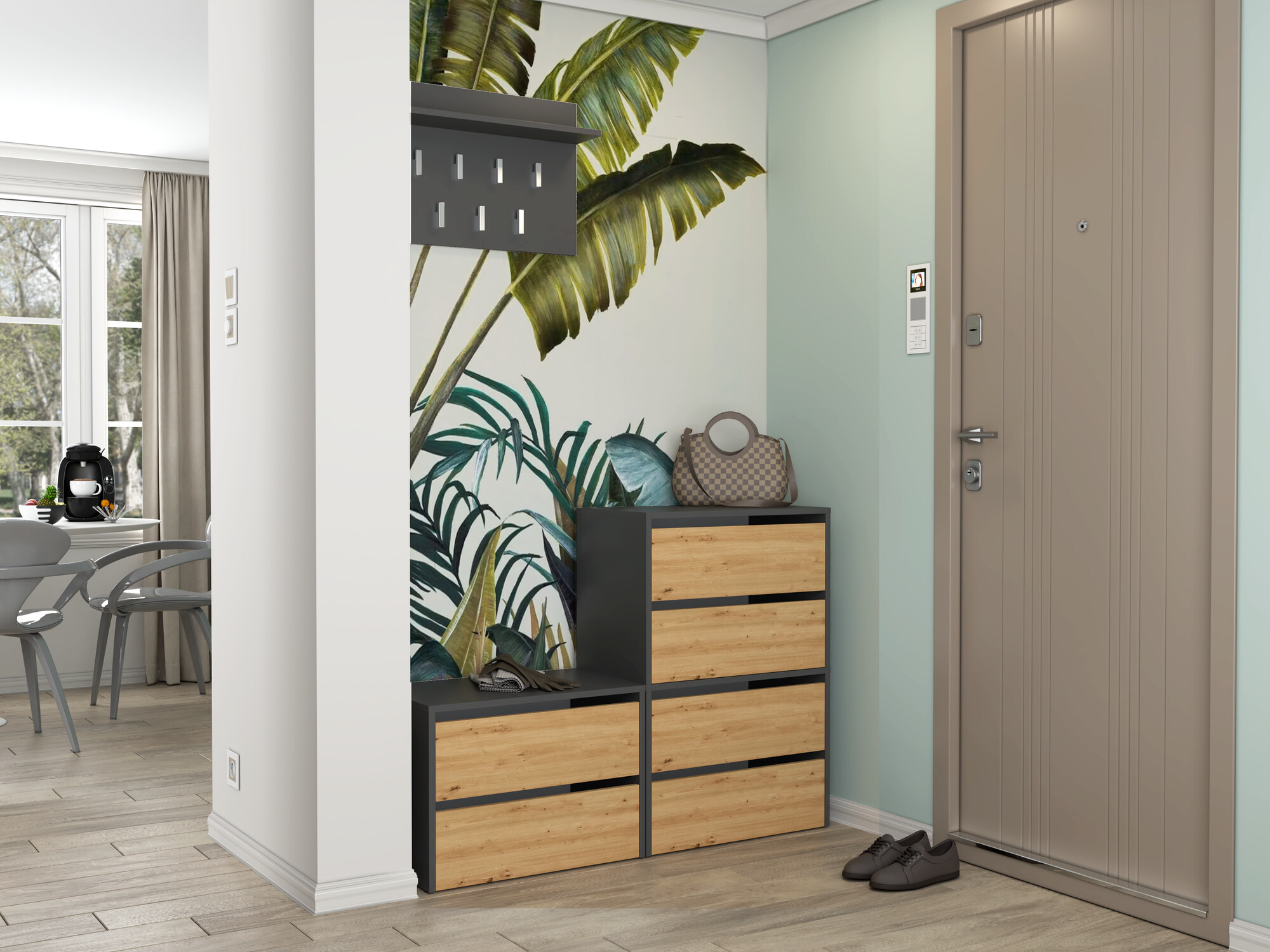 Cipelarnik Mandeville 223 (Antracit + Artisan hrast)