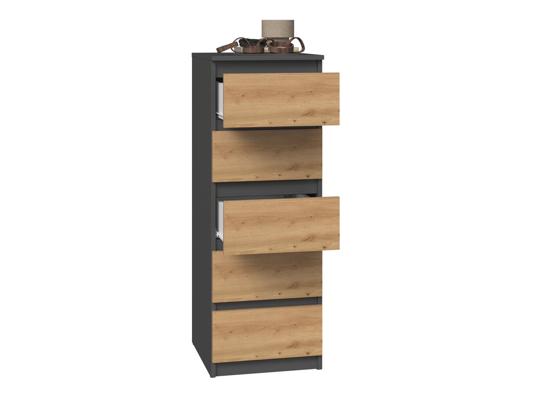 Komoda Elbvelu 121 (Antracit + Artisan hrast)