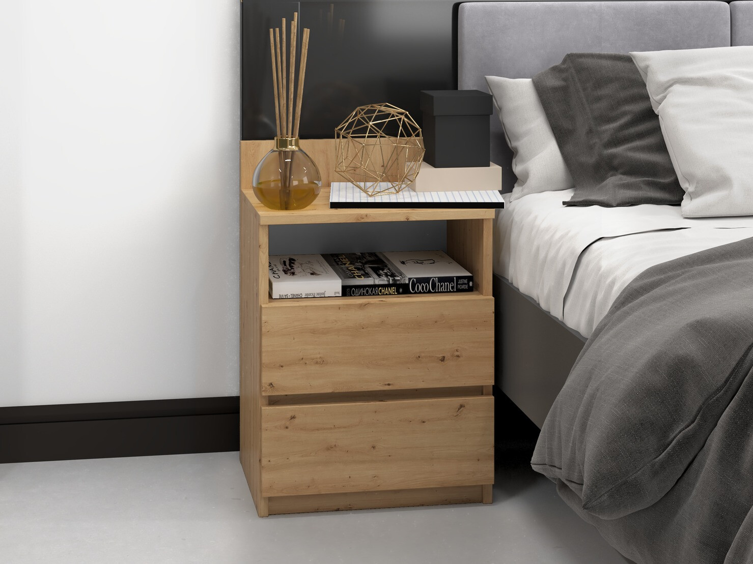 Noćni ormarić Elbvelu 119 (Artisan hrast)