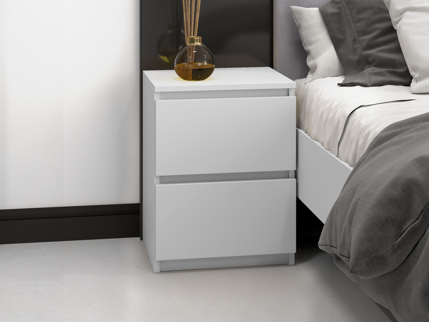 Noćni ormarić Elbvelu 120 (Belo)