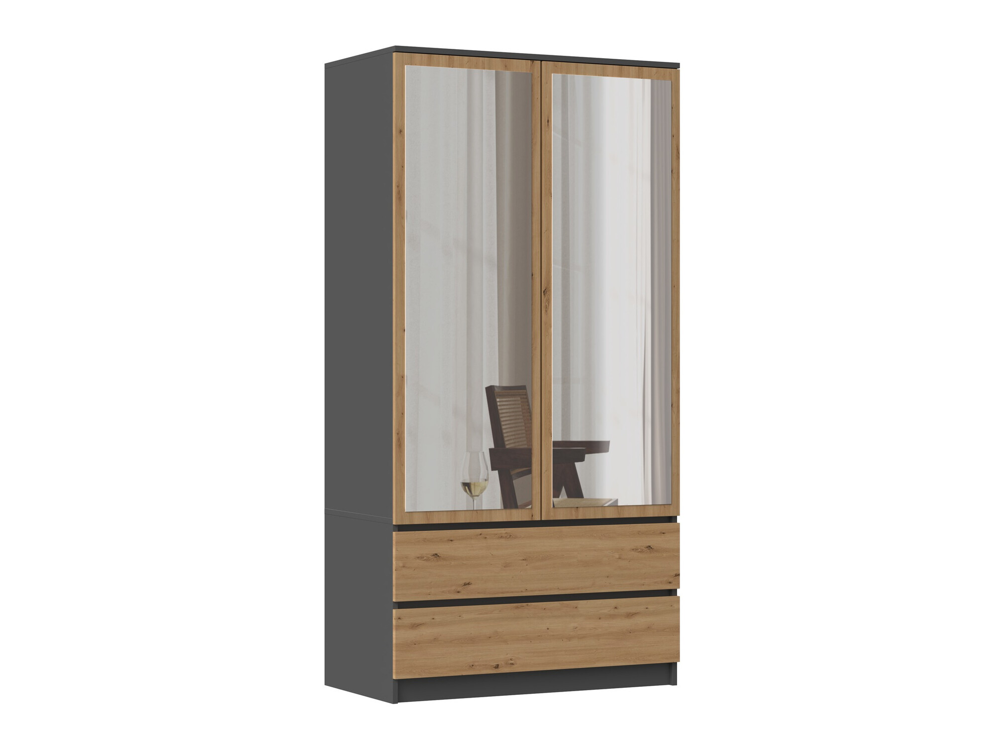 Ormar Elbvelu 116 (Antricit (ugalj) + Zanatski hrast)