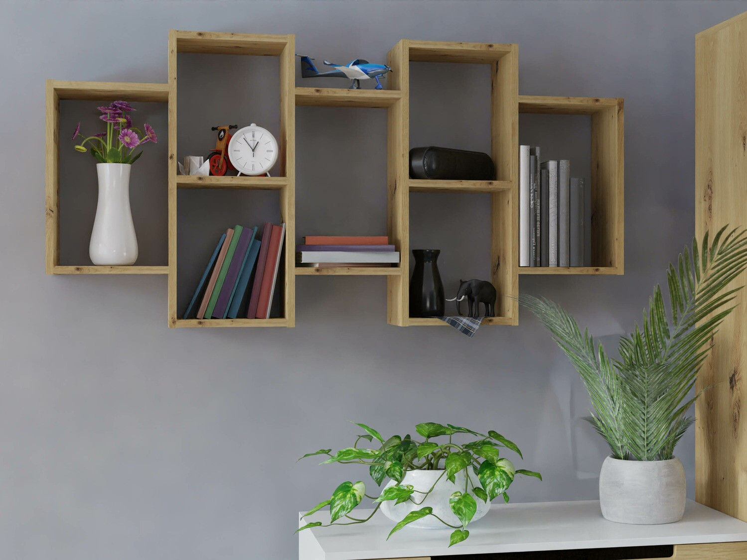 Zidna polica Mandeville 226 (Artisan hrast)