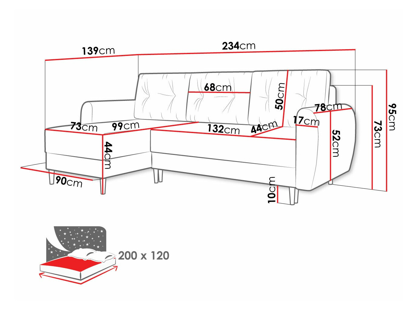 Ugaona sofa Memphis 109 (Itaka 10)
