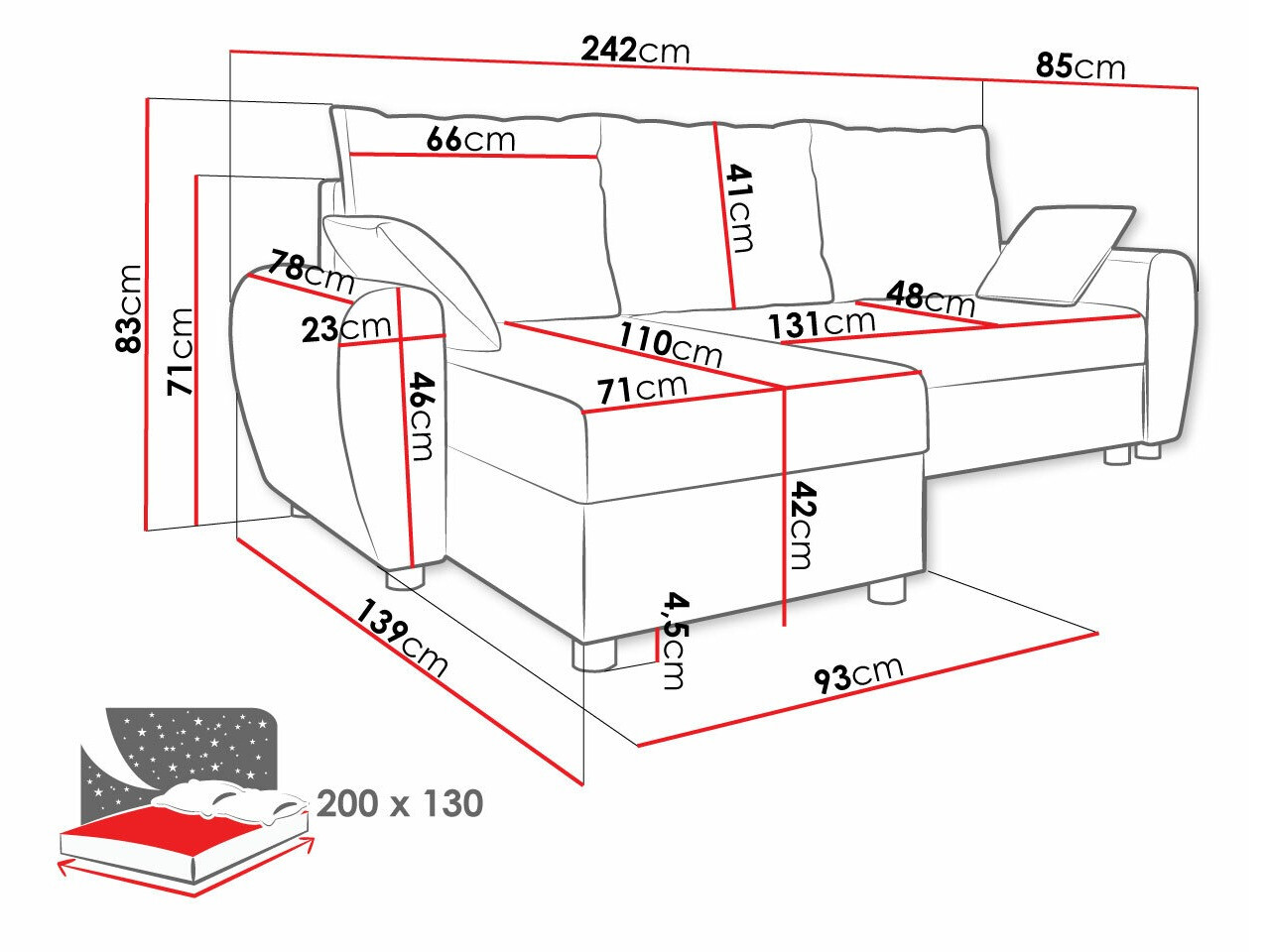 Ugaona sofa Memphis 123 (Poso 110)
