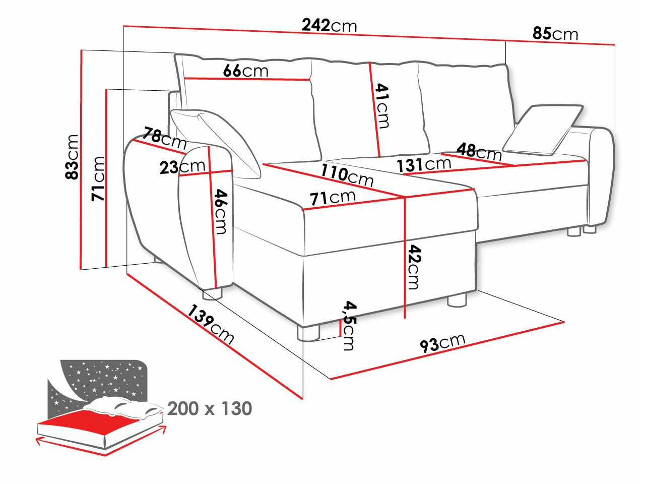 Ugaona sofa Memphis 123 (Poso 14)