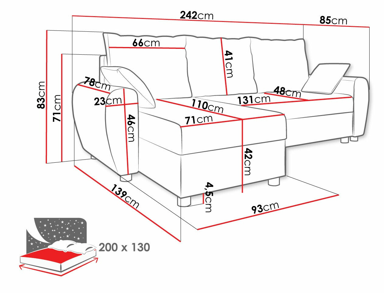 Ugaona sofa Memphis 123 (Poso 29)