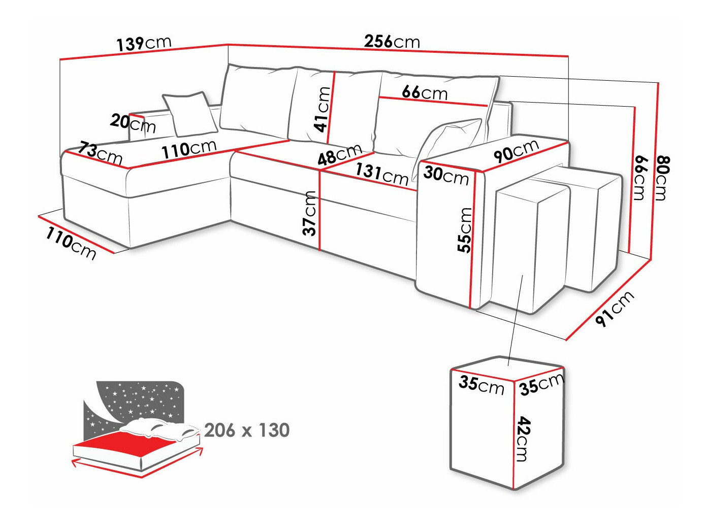 Ugaona sofa Memphis 129 (Kronos 07)