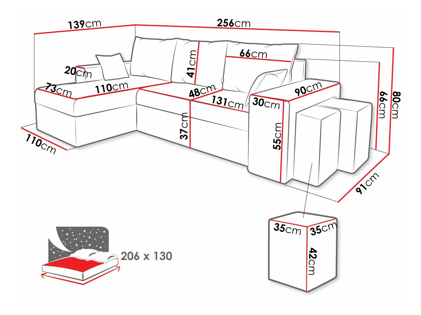 Ugaona sofa Memphis 129 (Kronos 09)