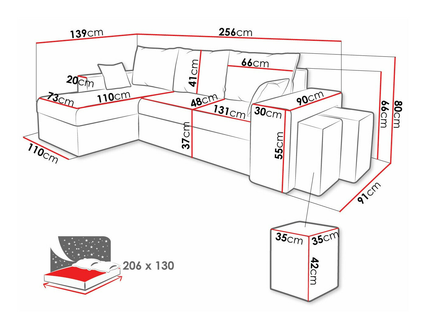 Ugaona sofa Memphis 129 (Kronos 19)