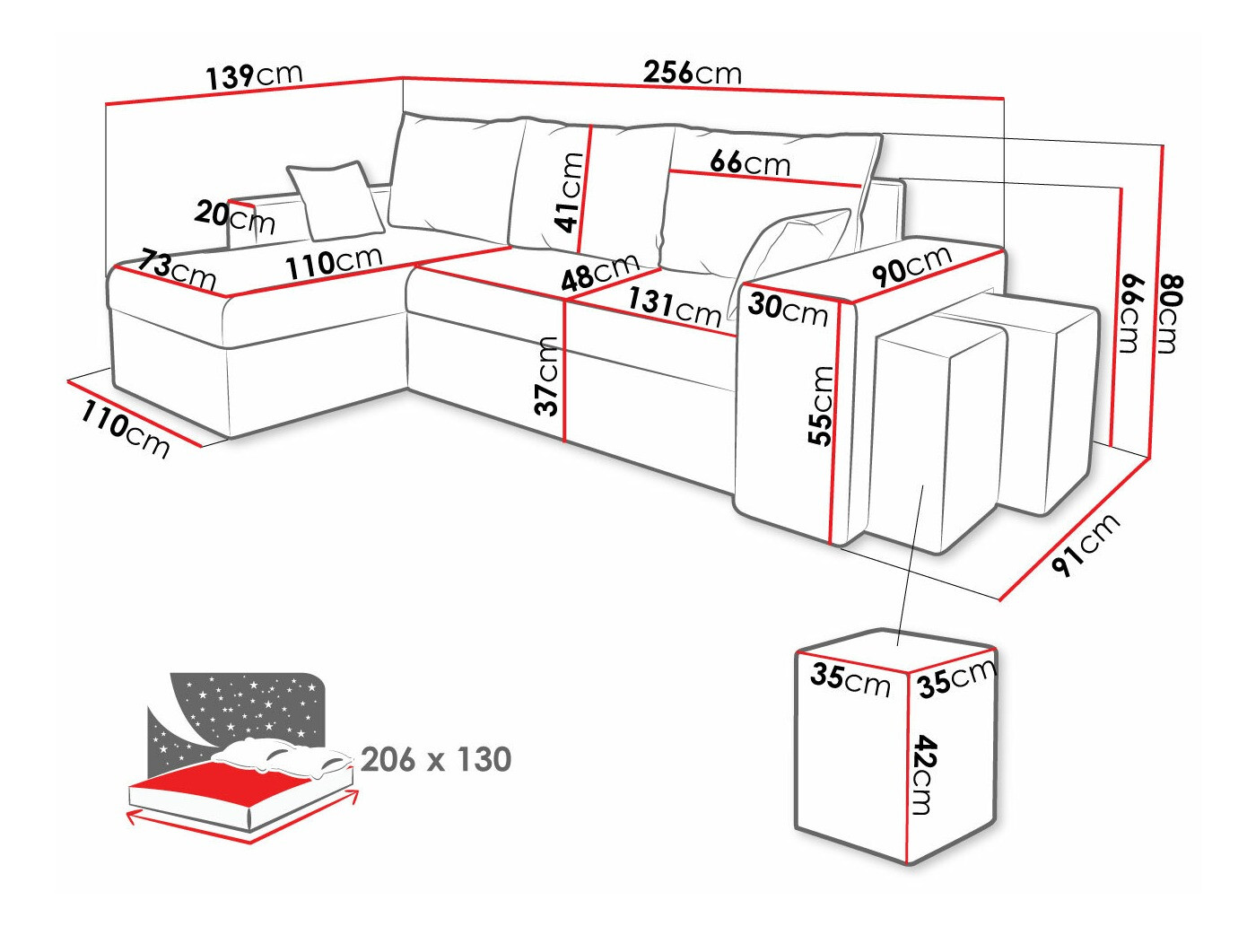 Ugaona sofa Memphis 129 (Paros 06 + Kronos 07)