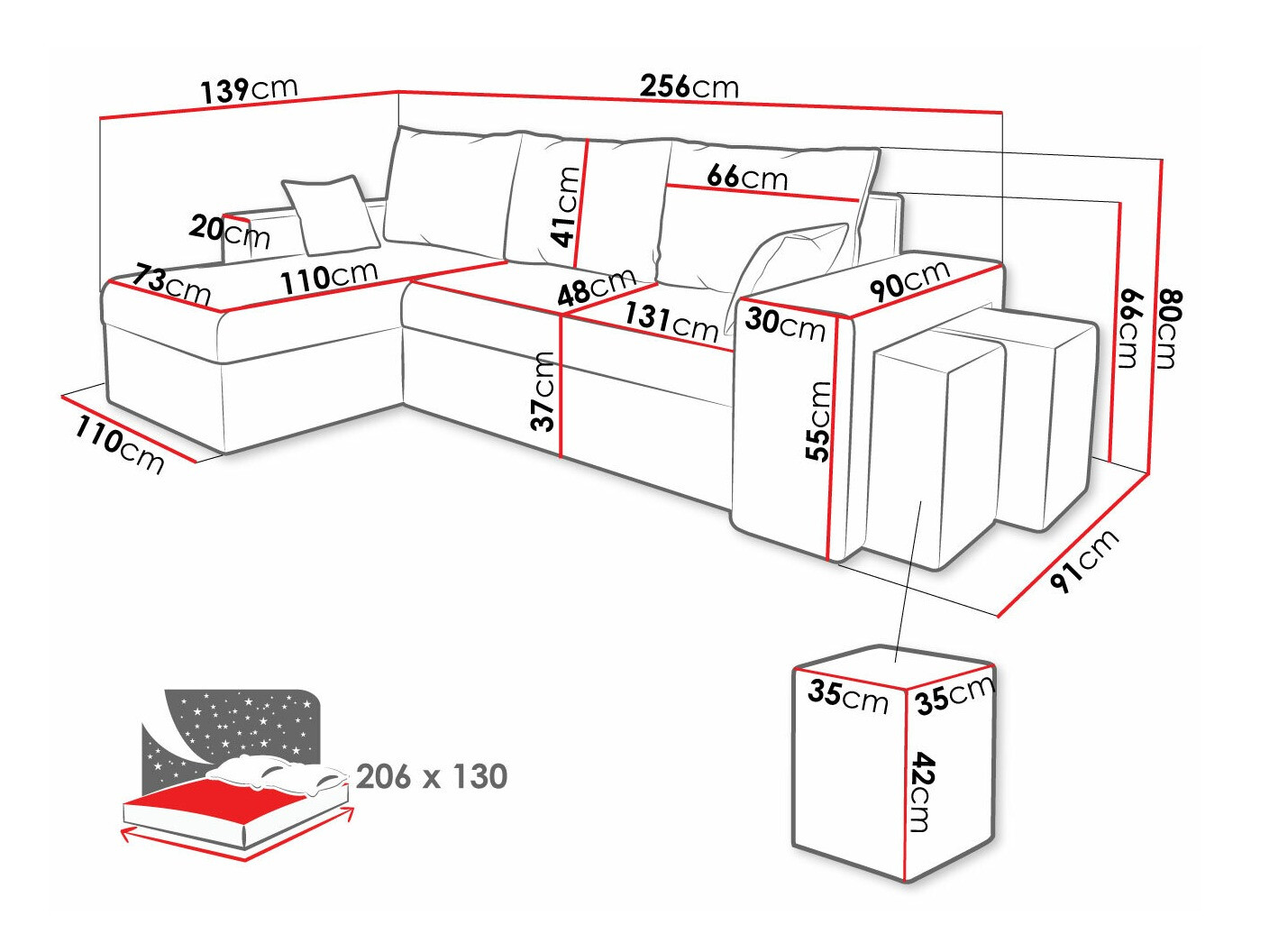 Ugaona sofa Memphis 138 (Poso 100)