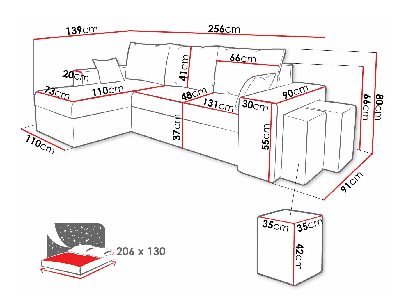 Ugaona sofa Memphis 138 (Poso 110)