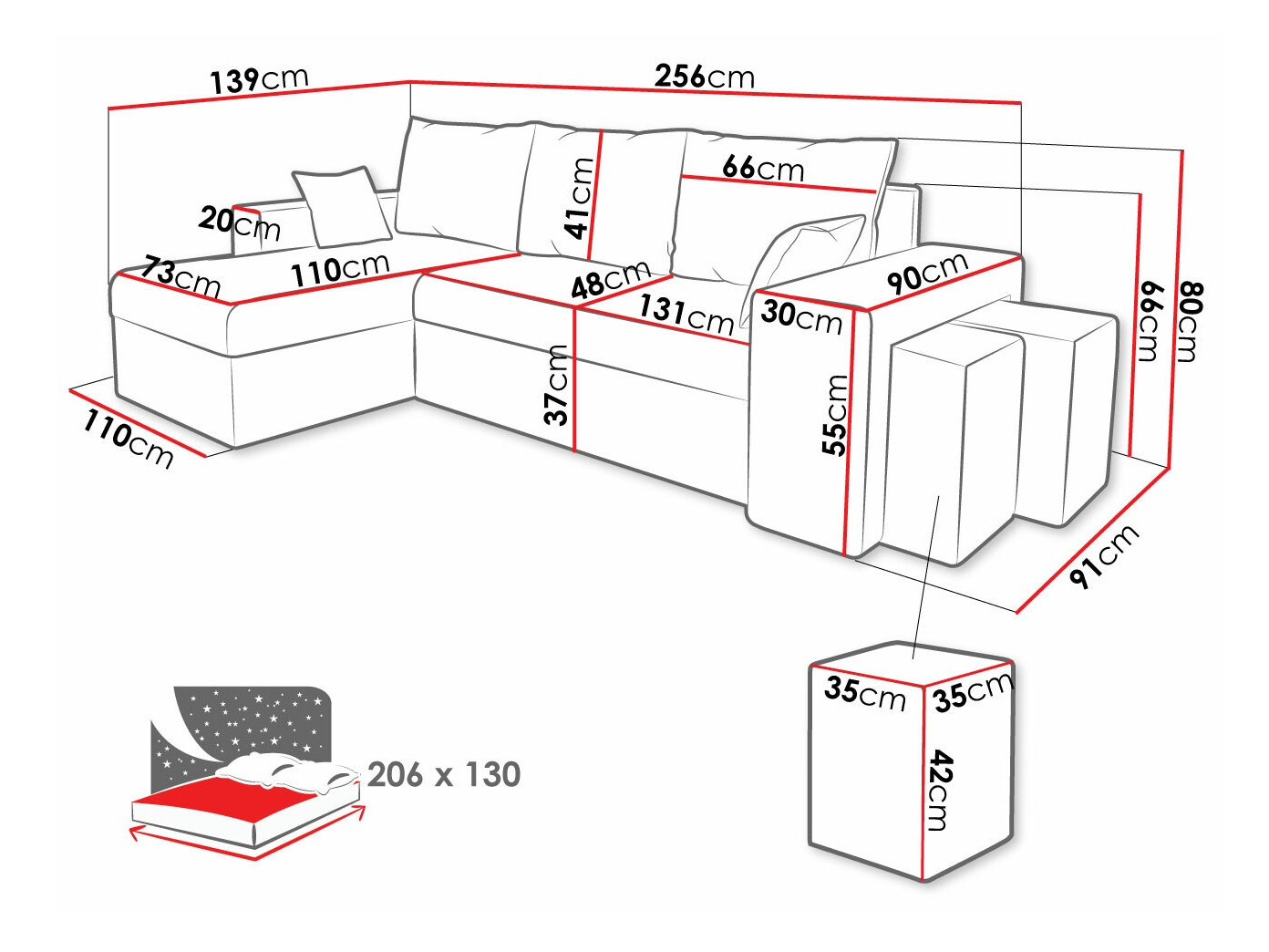 Ugaona sofa Memphis 138 (Poso 135)
