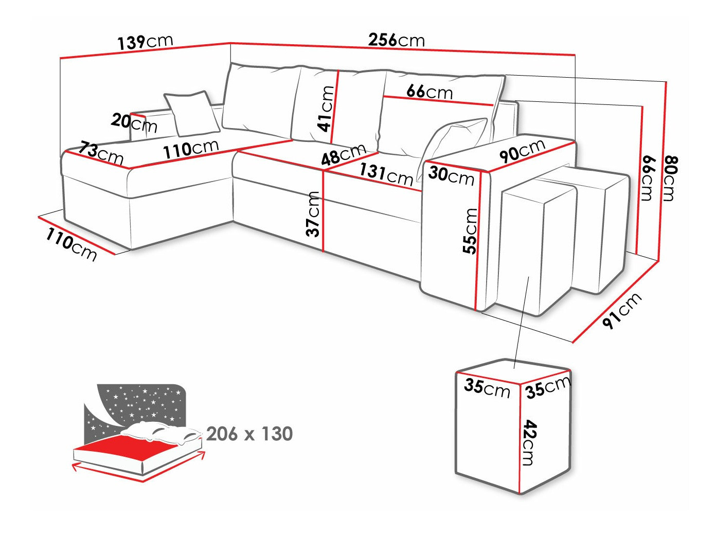 Ugaona sofa Memphis 138 (Poso 39)