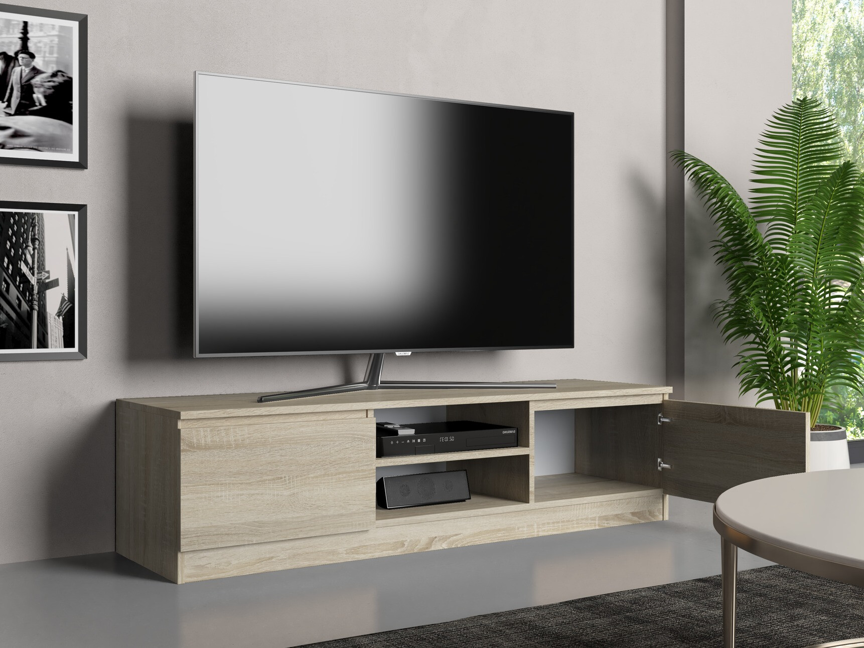 TV komoda Elbvelu 125 (Sonoma hrast)